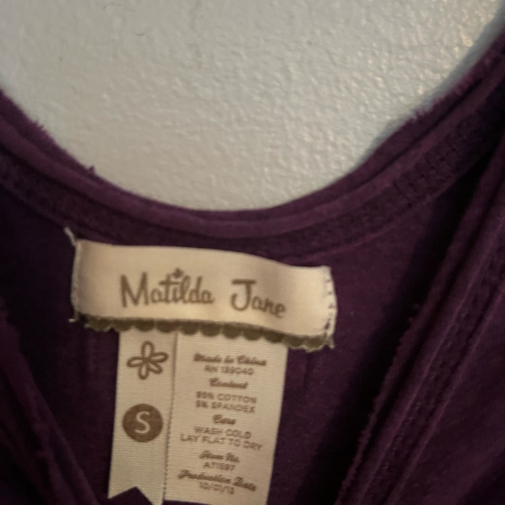 Matilda Jane Plum Skippy Peplum Tank Size S‎ - Picture 4 of 4